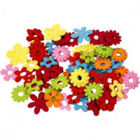 Felt Flowers, largest size 35x45 mm, thickness 1.2 mm, 135 pcs [HOB-45071]