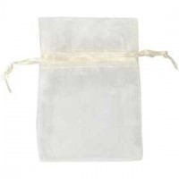 Organza Bags, size 7x10 cm, 10 pcs, off-white [HOB-47429]