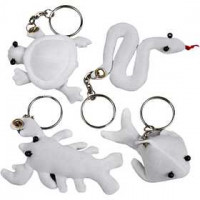 Fabric Creepy-Crawly with key rings, size 4-8 cm, 4 pcs [HOB-495020]