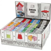 Display Box of Printed Bandanas, size 55x55 cm, 144 pcs, asstd colours [HOB-49752]