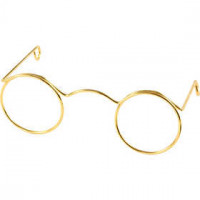 Novelty Glasses, W: 60 mm, hole size 21 mm, 10 pcs, gold [HOB-500311]