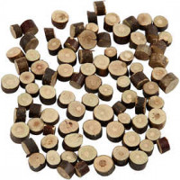 Wooden Discs, D: 7-10 mm, thickness 4-5 mm, 230 g [HOB-502130]