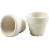 Flower pots, H: 4.6 cm, D: 5.2 cm, 6 pcs, white [HOB-506490]