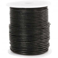 Leather Cord, thickness 2 mm, 50 m, black [HOB-51541]