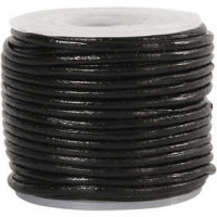 Leather Cord, thickness 1 mm, 10 m, black [HOB-51548]