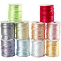 Satin Cord Assortment, thickness 2 mm, 10x50 m, pastel colours [HOB-51550]