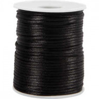 Satin Cord, thickness 2 mm, 50 m, black [HOB-515518]