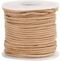 Leather Cord, thickness 1 mm, 10 m, natural [HOB-51553]