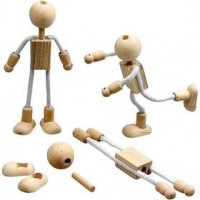 Flexi Figures, H: 12 cm, 4 sets, mixed wood [HOB-517760]
