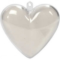 Plastic Transparent Heart 8cm (25 pieces) [PEP-0708080]