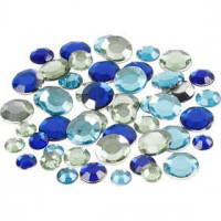 Rhinestones, size 6+9+12 mm, 360 pcs, blue/green harmony [HOB-52183]