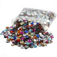 Rhinestones, D: 6+9+12 mm, 3600 pcs, asstd colours [HOB-52201]