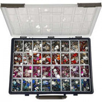 Rhinestones, D: 6-16 mm, 32x360 pcs, asstd colours [HOB-52240]