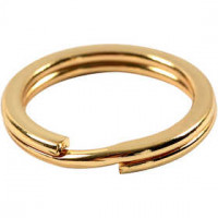Split Ring, D: 15 mm, 15 pcs, gold-plated [HOB-52610]