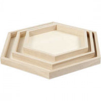 Trays, D: 21+26+31 cm, 3 pcs, paulownia [HOB-55317]