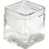 Square Candle Holder, size 5.5x5.5  cm, H: 5.5 cm, 12 pcs [HOB-55812]