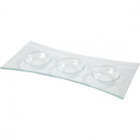 Glass Dish, size 28x13.5 cm, hole size 5.5 cm, 6 pcs [HOB-55970]