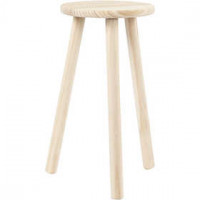Milking Stool, D: 26 cm, H: 50 cm, 1 pc, pine [HOB-56118]
