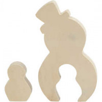 2in1 Figure, H: 7.7+20 cm, W: 5.3+11.3 cm, 1 set, plywood [HOB-56134]