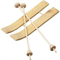Ski with Sticks, size 11x3.8 cm, 3 pairs, pine [HOB-564720]