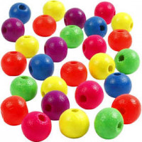 Neonmix Wooden Beads, D: 8 mm, hole size 2.5 mm, 50 g, neonmix, china berry [HOB-566930]