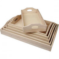 Trays, 6 pcs, paulownia [HOB-57522]