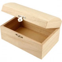 Treasure Chest, size 16.5x11x8.55 cm, inner size 15x9.5x5 cm, 1 pc, paulownia [HOB-575440]