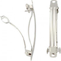 Barrettes, W: 6 mm, L: 6 cm, 3 pcs, silver-plated [HOB-600861]