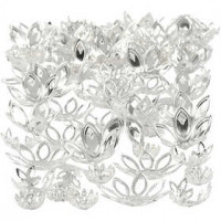 Bead Caps, D: 8-22 mm, 100 pcs, silver-plated [HOB-60355]