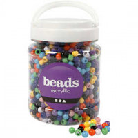 Pony Beads, D: 8 mm, hole size 4 mm, 700 ml, asstd colours [HOB-61833]