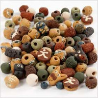 Ceramic Beads, size 7-18 mm, hole size 2-4 mm, 300 g, asstd colours [HOB-63569]