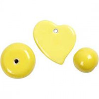 Trend Ceramic Beads, size 24-36 mm, hole size 2-3 mm, 3 mixed, yellow [HOB-63648]