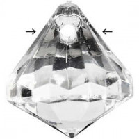 Acylic Beads, size 17x16 mm, hole size 1.2 mm, 43 pcs, Gloss transparent [HOB-636880]