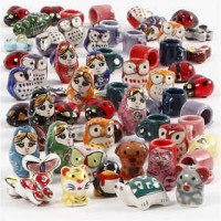 Novelty Shape Beads, size 13-21 mm, hole size 1-1.7 mm, 69 pcs [HOB-63697]