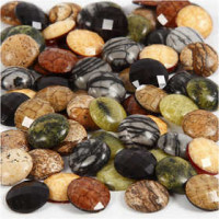 Cabochons, D: 14 mm, thickness 4 mm, 108 pcs, brown harmony [HOB-680209]