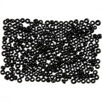 Rocaille Seed Beads, size 12/0, D: 2 mm, 500 g, black [HOB-682832]