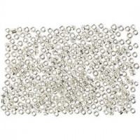 Rocaille Seed Beads, size 15/0 mm, D: 1.7 mm, 500 g, silver metal [HOB-68672]