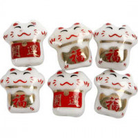 Chinese Symbol Beads, D: 14 mm, hole size 2.5 mm, 20 pcs [HOB-68767]