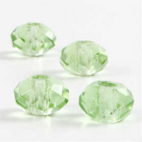 Glass Charm Beads, size 9x14 mm, hole size 4 mm, 4 pcs, green [HOB-68946]