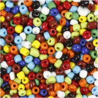 Rocaille Seed Bead Mix, size 6/0, D: 4 mm, 1000 g, asstd colours [HOB-69670]