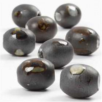 Pottery Beads, size 15x13 mm, hole size 3 mm, 13 pcs, stone beige [HOB-69966]