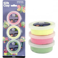 Silk Clay®, 3x14 g, light green, neon yellow, neon pink [HOB-78148]