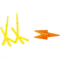 Chicken Beaks and Feet, L: 30+37 mm, H: 28 mm, 8 sets, yellow, orange [HOB-78280]