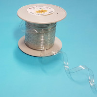 Deco Ribbon 100% Biodegradable Transparent 6mm x 100 meters and enhanced with metal wire (1 roll) [HV-WDT]