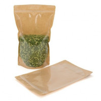 Stand Up Pouches Transparent/Kraft 17.1x8.9x28.6cm | 340 grams (100 pieces) [ZBGKC4]