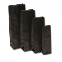 Block Bottom Bags Kraft Black 10.5x6.5x28cm grease-proof lined 60 + 40 g/m² (100 pieces) [PABZ1028]