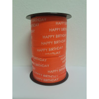 Curling Ribbon Congratulations Orange 10mm x 250 meter (1 roll) [HV-HAB10OR]