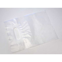 Plastic Carrier Bags Frost 20.3x25.4cm extra strong Patch Handles - PE 45 micron (50 pieces) [H810FT4]