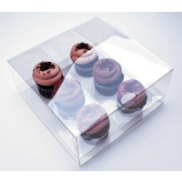 Plastic Gift Boxes for 6 Cupcakes 22.9x22.9x10.2cm (100 pieces) [CBS175]