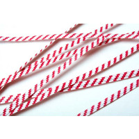 Tin Ties 15.2x0.4cm Paper White/Red striped (1.000 pieces) [TT6WRS]